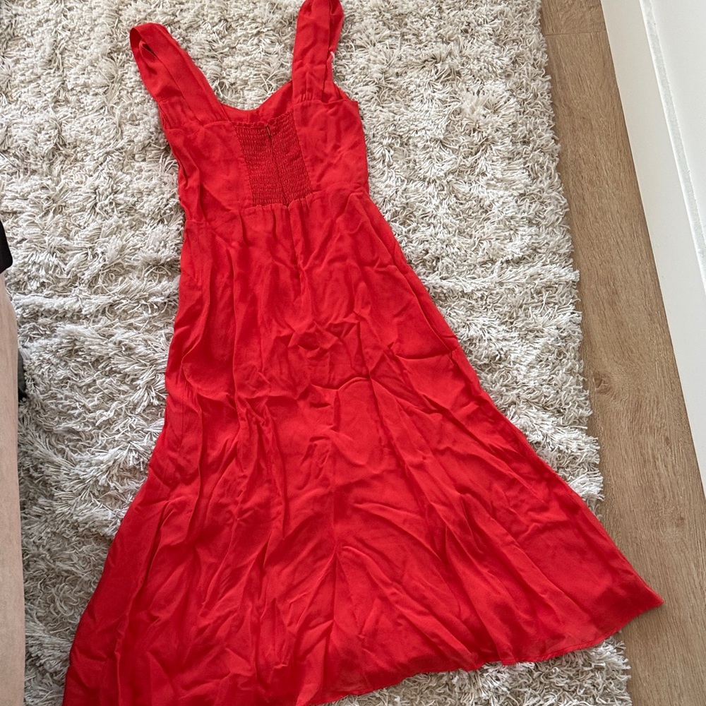 Reformation Hot Day Red Fulton Midi Dress - Picture 6 of 9